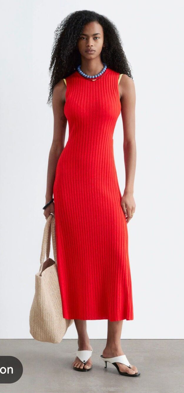 Boutique bodycon ribbed maxi dress red sundress fitted sexy summer sleeveless